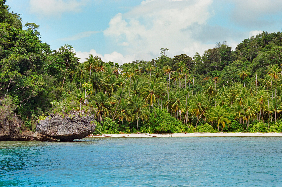 Iles Togian / Plage d�serte.