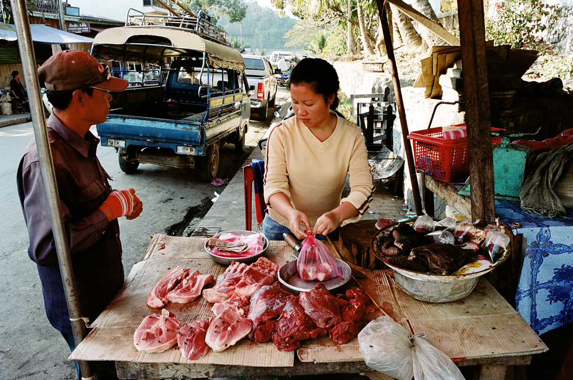 Boucherie au marché (Luang Prabang)