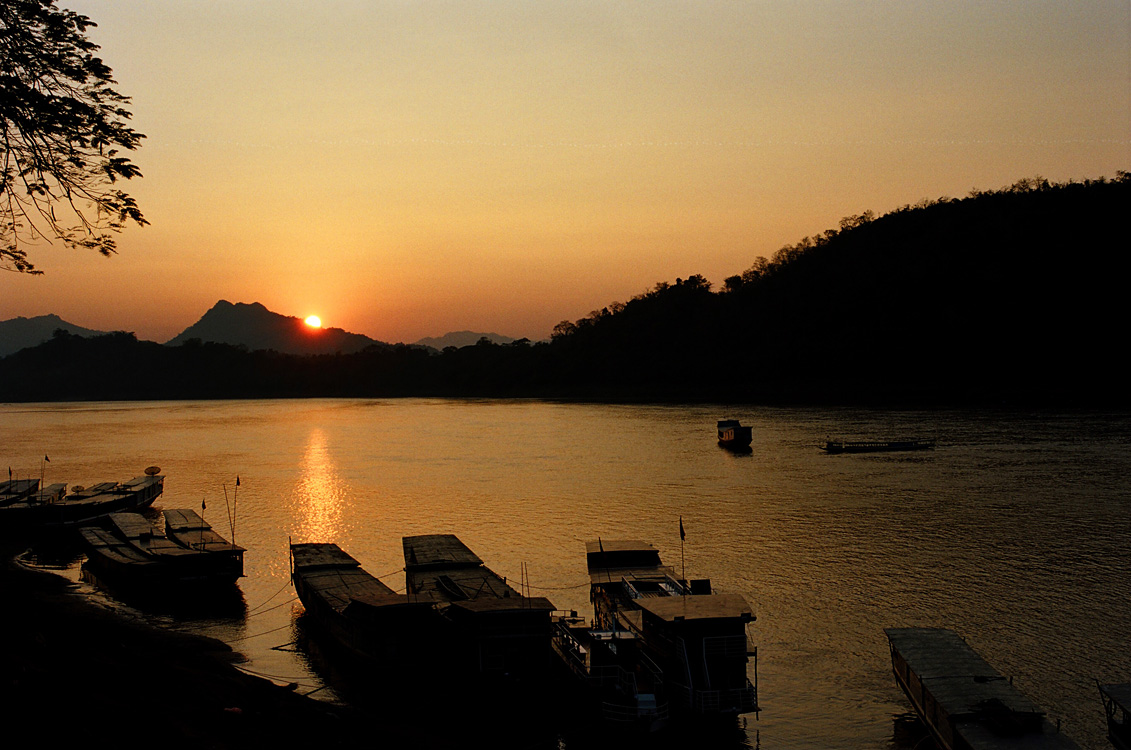 Coucher de soleil sur le Mékong (Luang Prabang)