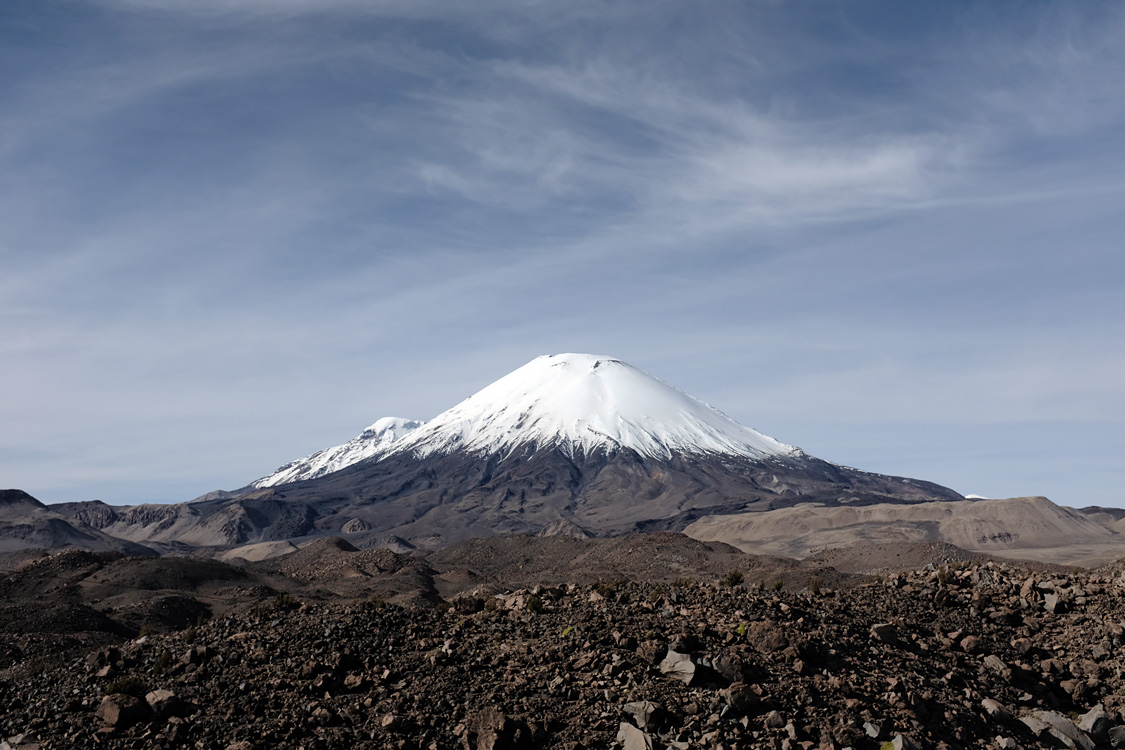 Parinacota volcano from the Chungara lake (Parque Nacional Lauca)