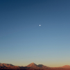 Sunset with a nice moon over the Licancabur volcano (Around San Pedro de Atacama, Chile)